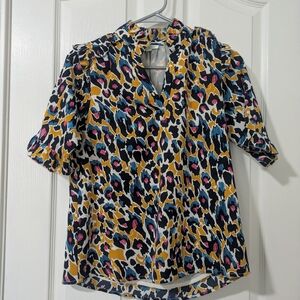 Jade Multicolor Leopard Print Blouse